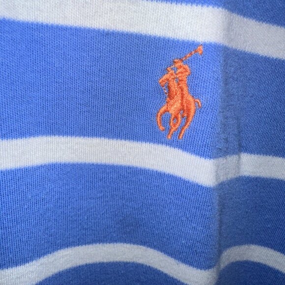Two Blue Polo Ralph Lauren Striped Polos - Size Medium - Picture 7 of 9